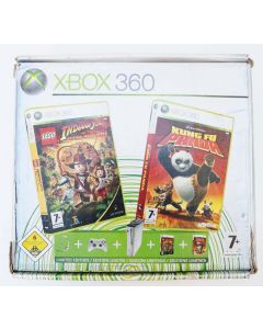 Console Xbox 360 Blanche Lego Indiana Jones + Kung-Fu Panda en boîte
